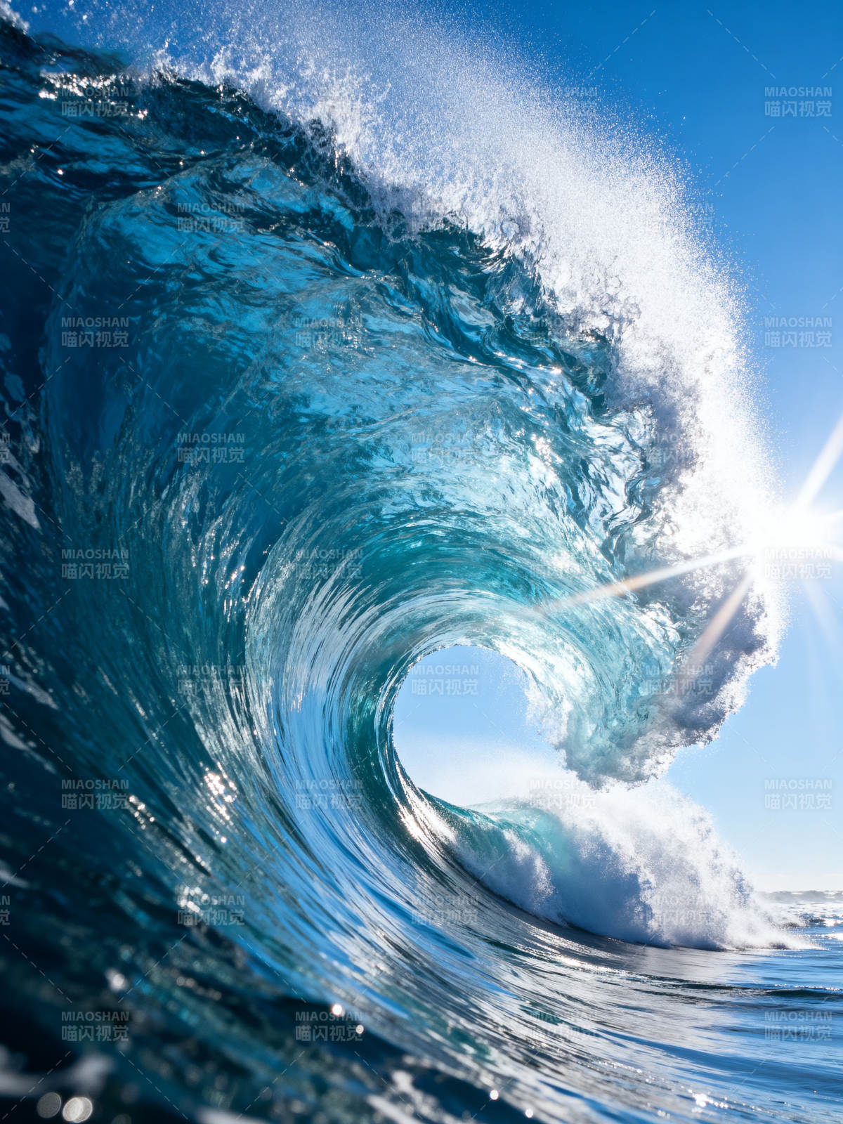 碧海巨浪卷涌图片