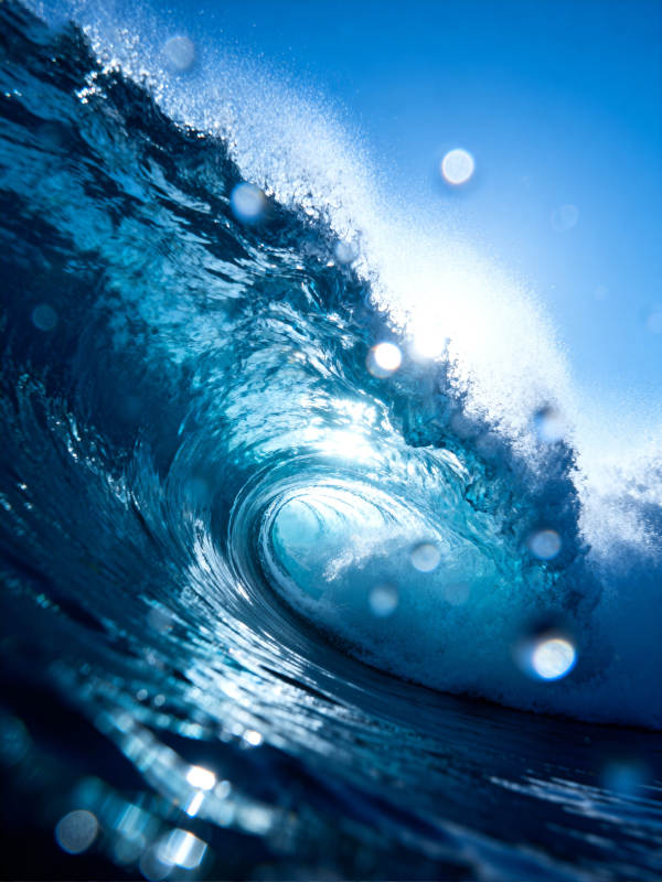 海浪卷曲瞬间图片