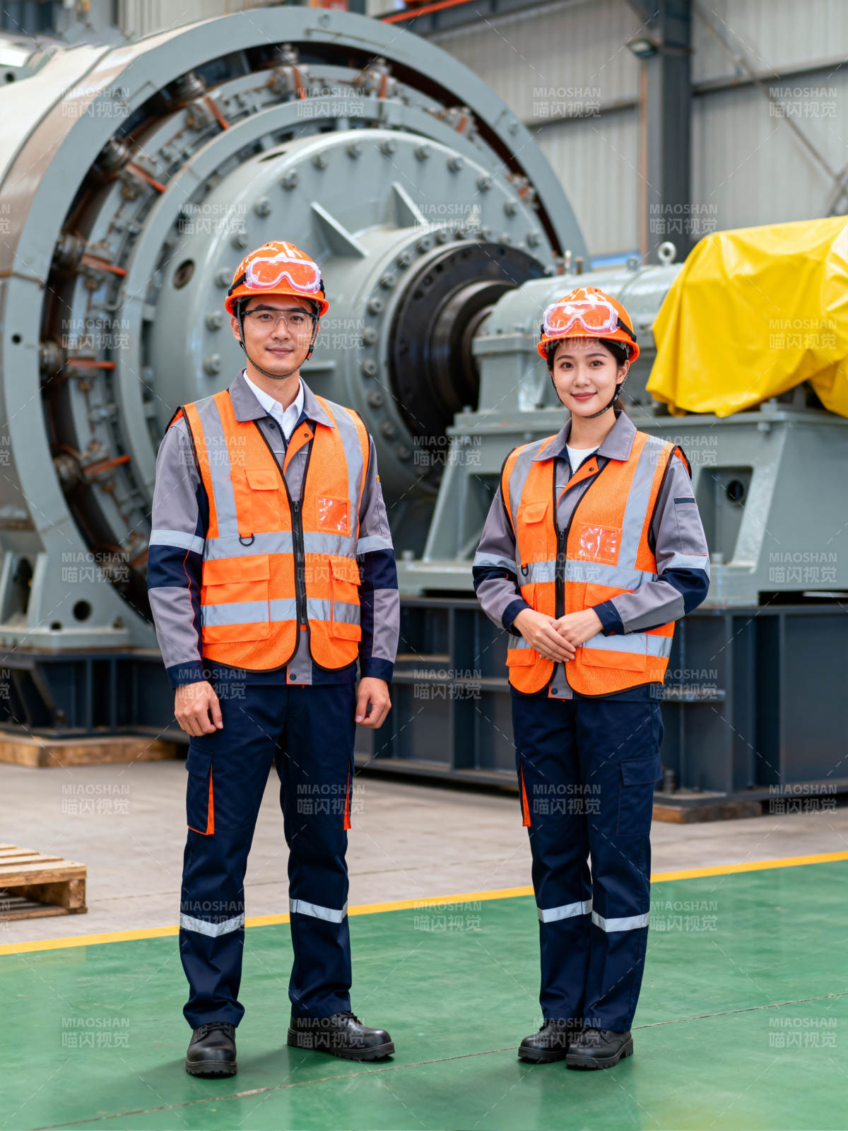 工厂工人合影图片