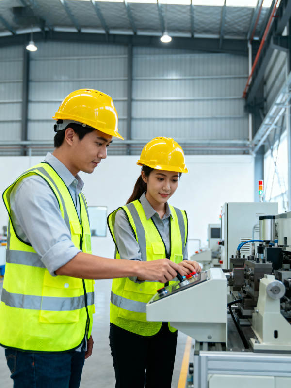 工厂操作员协作工作图片