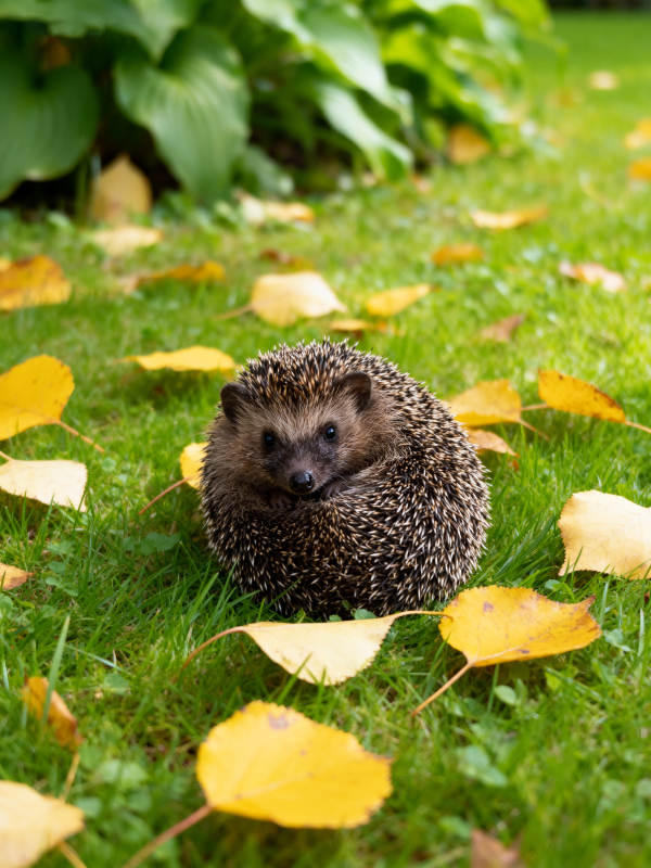 小刺猬秋日草地图片