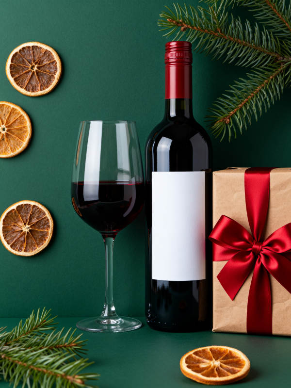红酒礼盒圣诞氛围图片