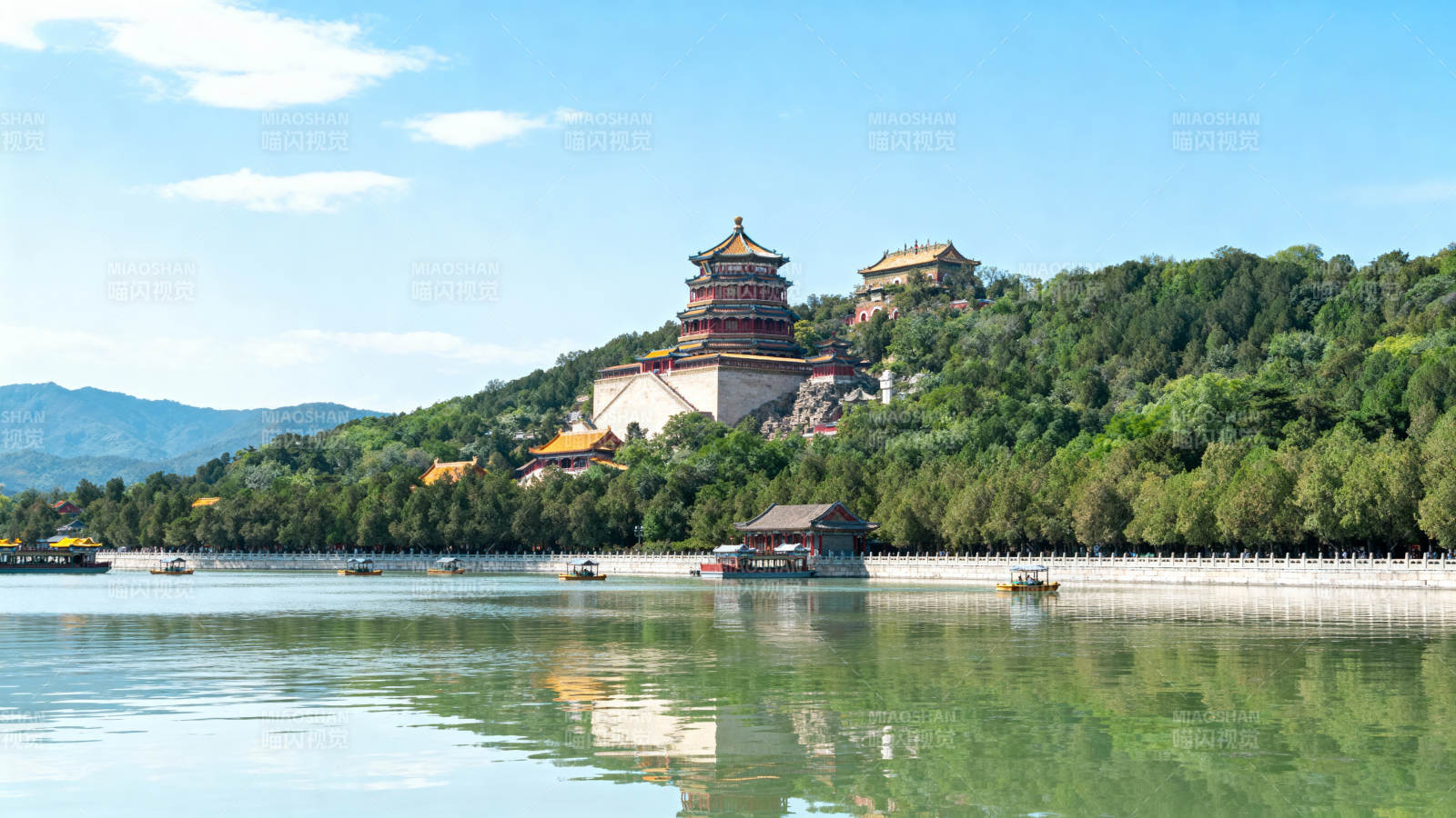 颐和园湖景风光图片