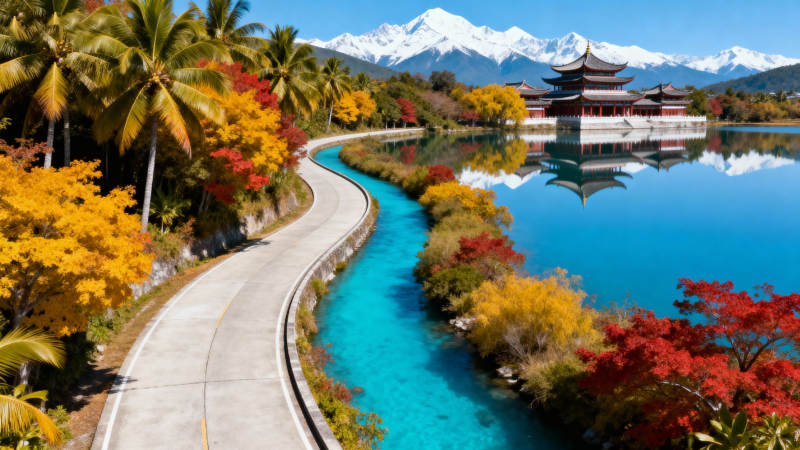 山水画卷 秋色宜人图片