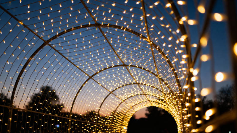 灯光隧道夜景图片