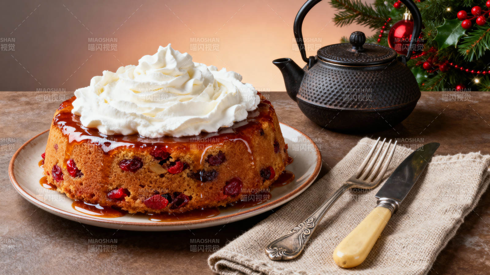 圣诞果仁蛋糕图片