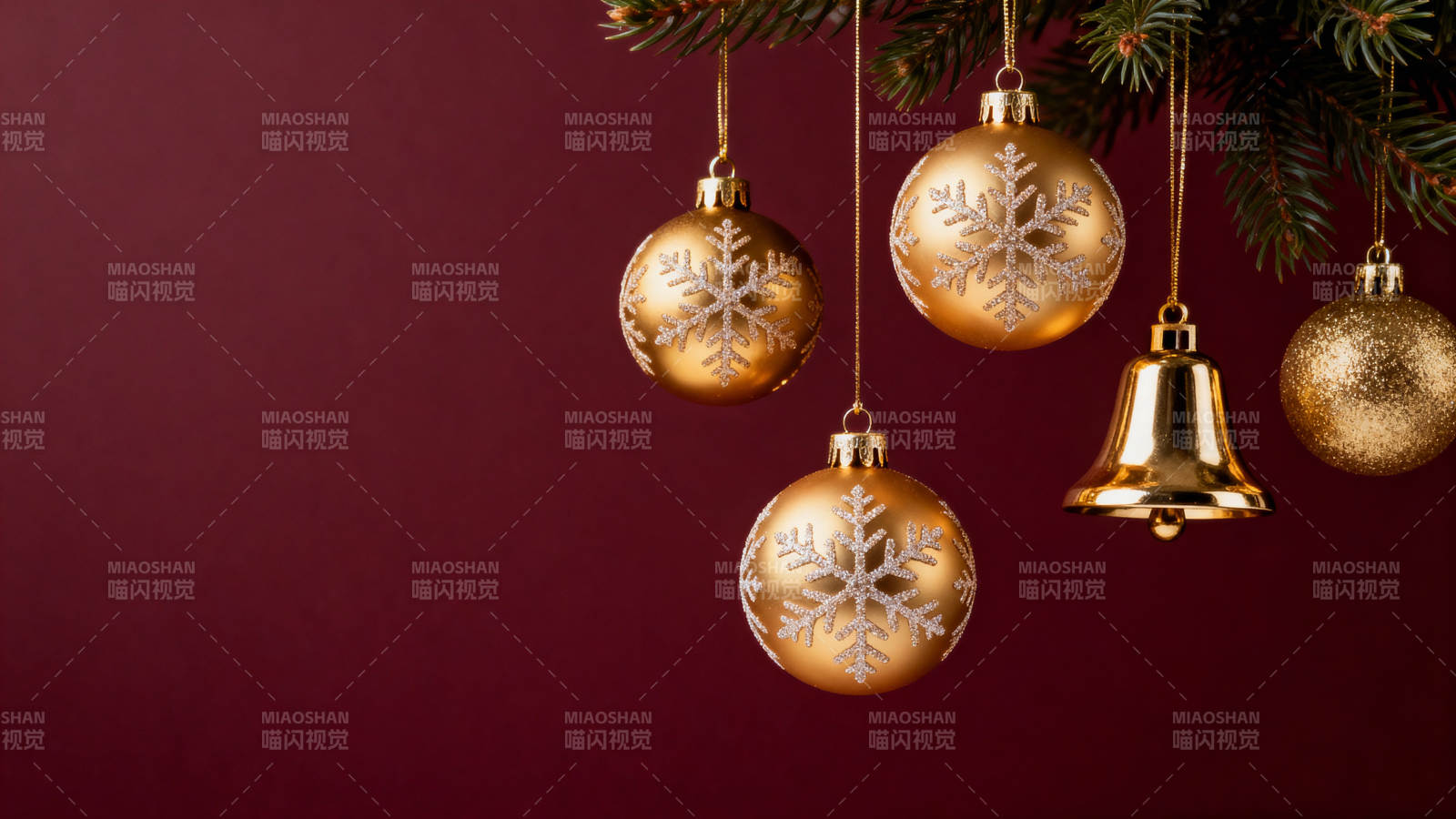 金色圣诞装饰挂饰图片