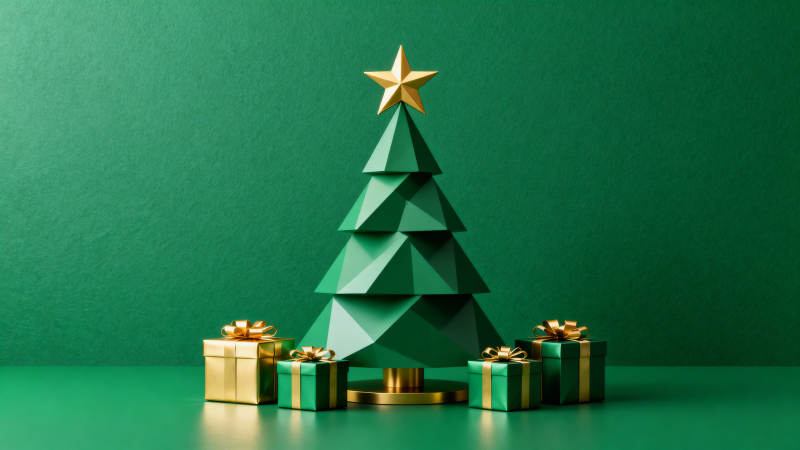 圣诞树与礼物盒图片