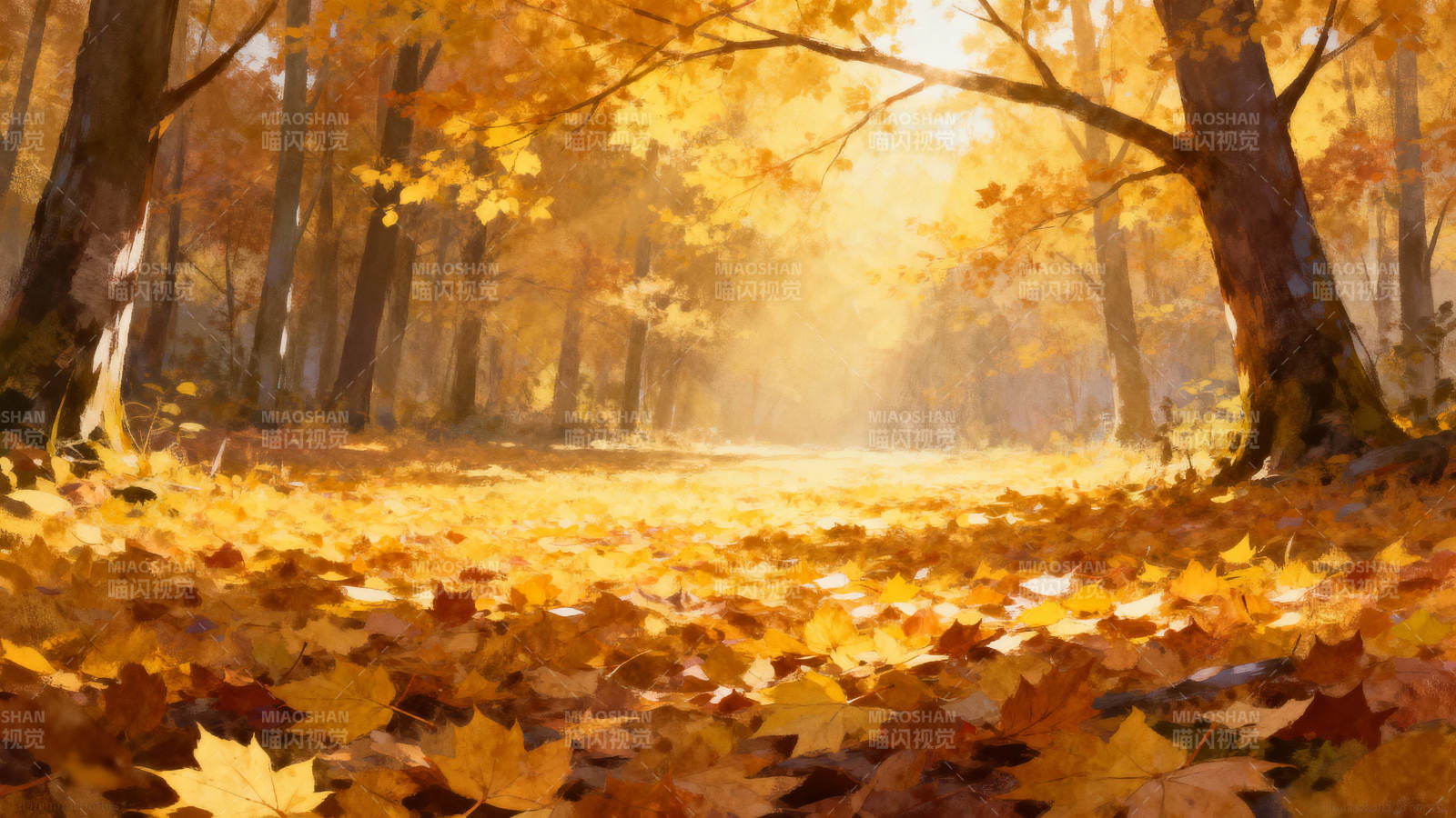 秋林金叶铺地图片