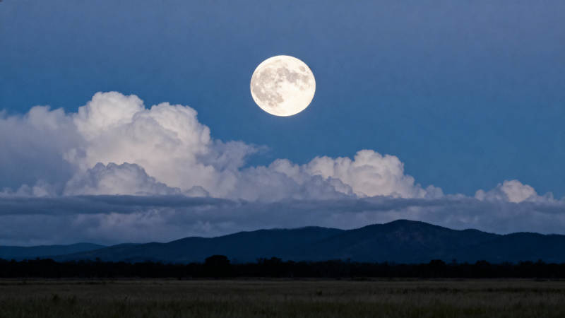 明月高悬云海间图片