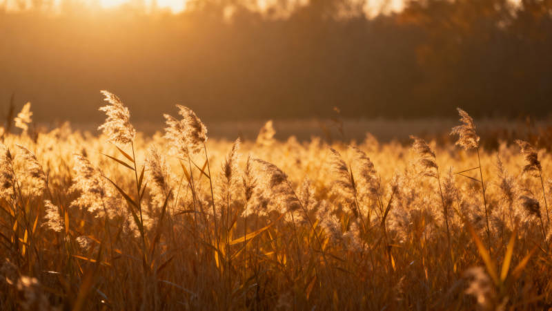 金秋芦苇荡图片