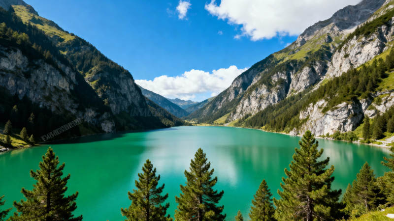 碧湖青山 风景如画图片