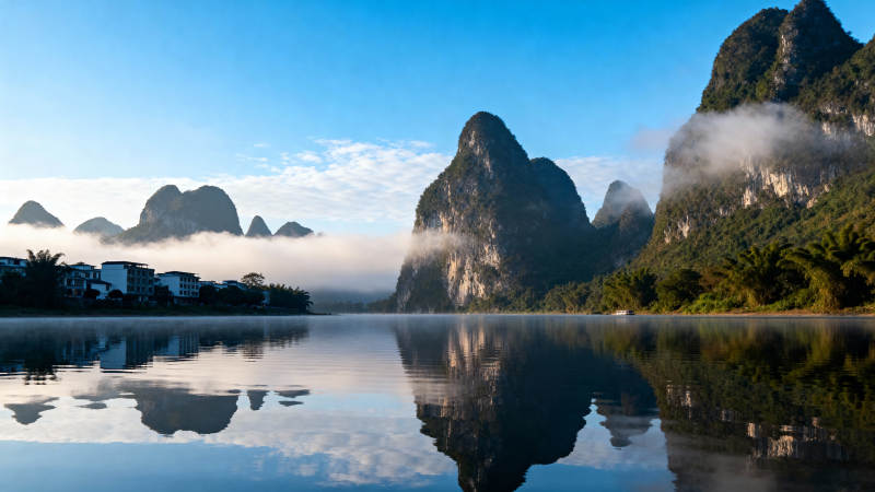 山水倒影如画图片