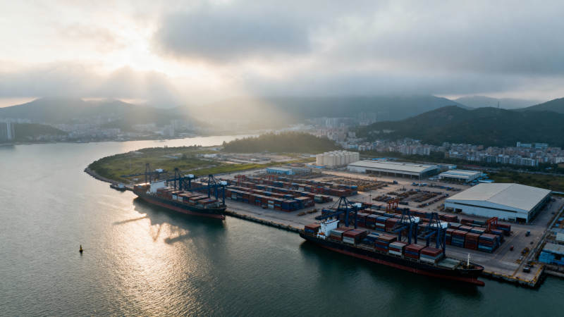 港口晨曦风光图片