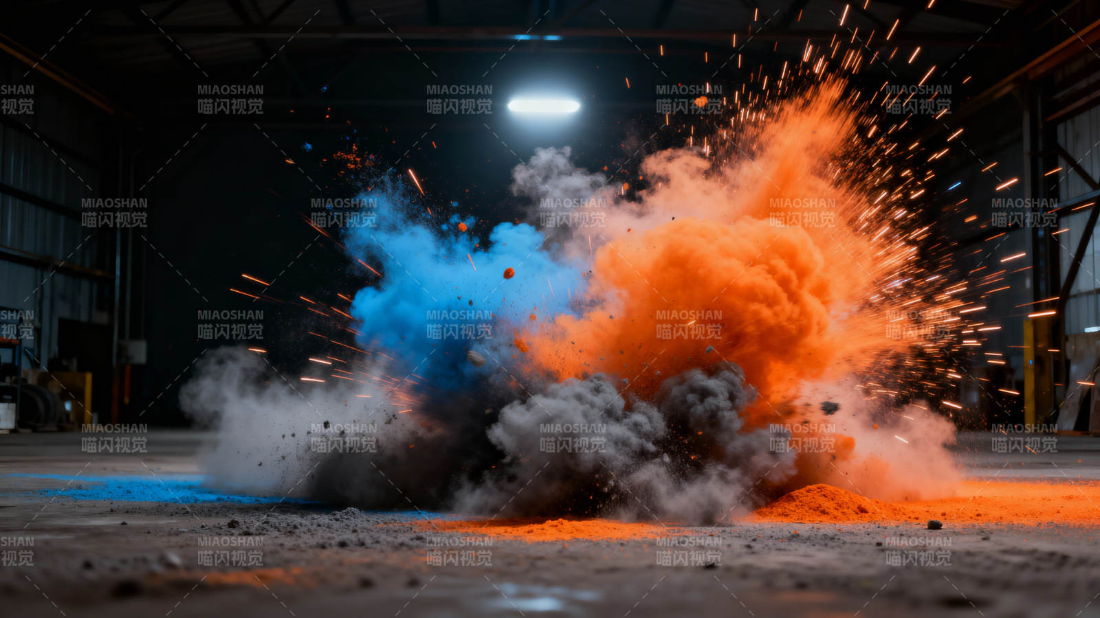 彩色烟雾爆炸现场图片