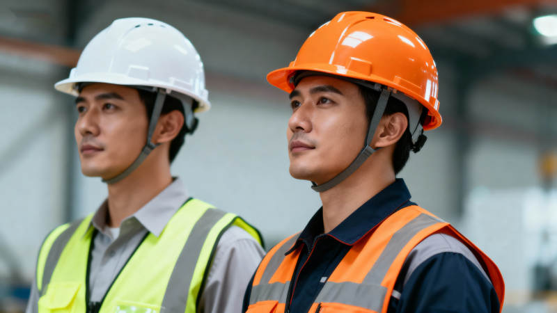 工地上的两位工人图片