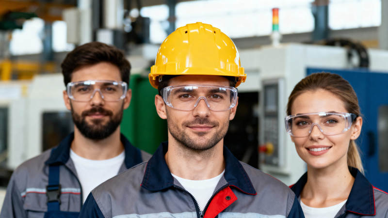 工厂工人团队合影图片