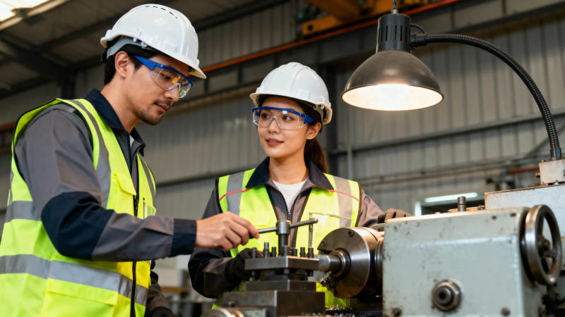 工厂工人协作操作图片