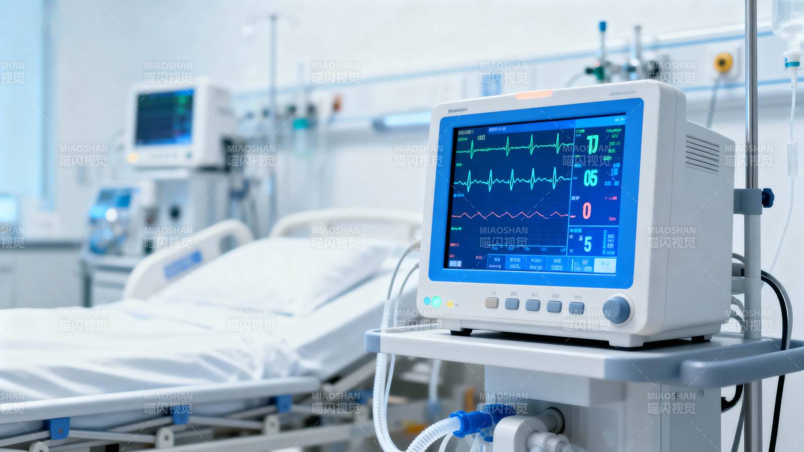 医院监护仪显示生命体征图片