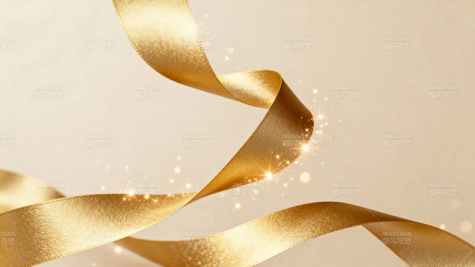 金色丝带飘舞图片