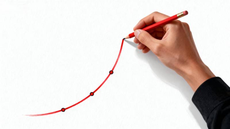 红笔绘曲线图片