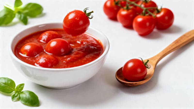 番茄酱配樱桃番茄图片