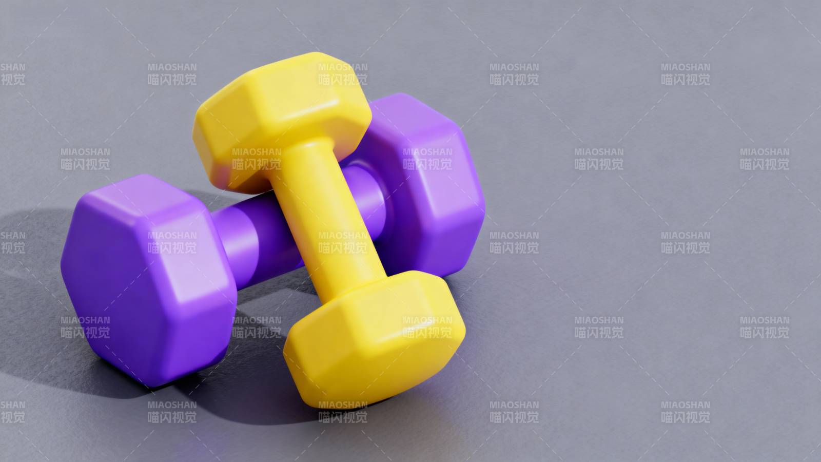 彩色哑铃静置图图片