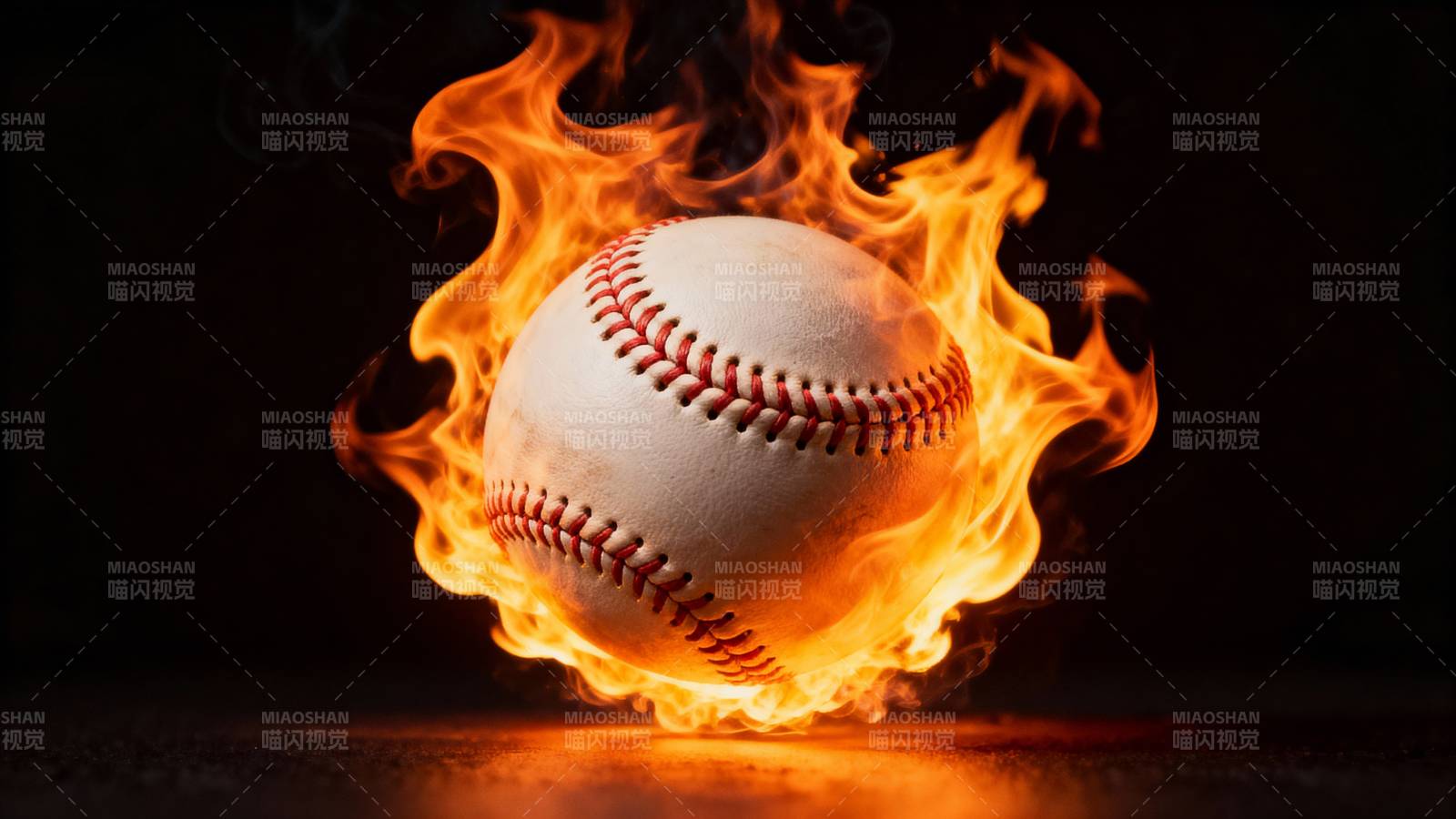 烈焰棒球图片