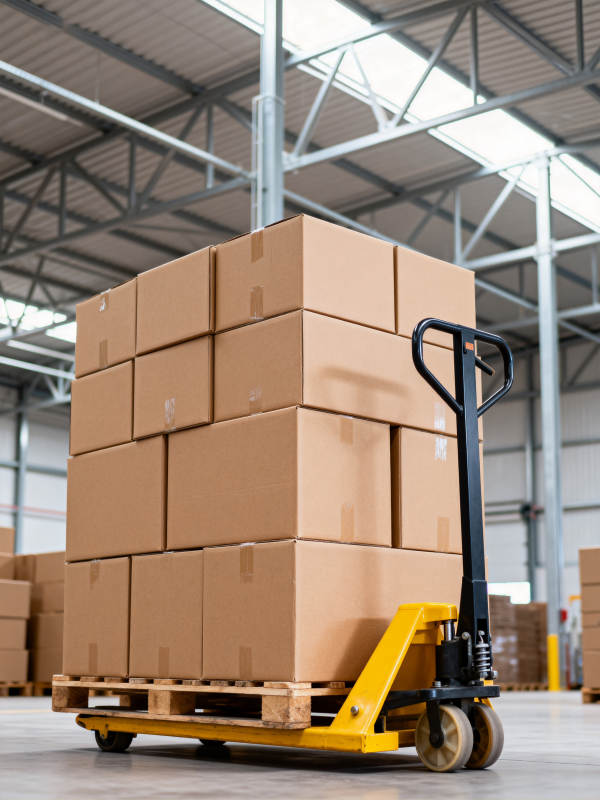 仓库搬运箱堆图片