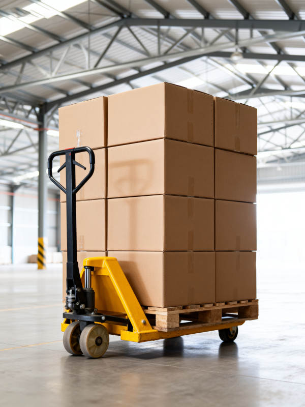 仓库搬运箱堆图片