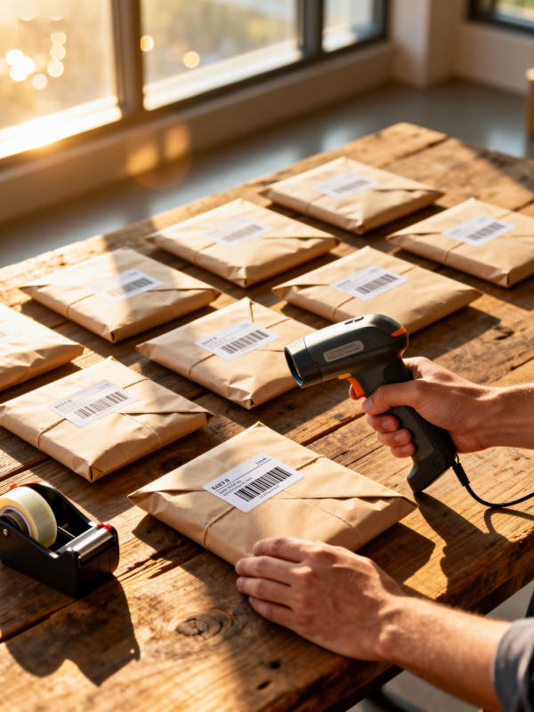 包裹扫描打包中图片