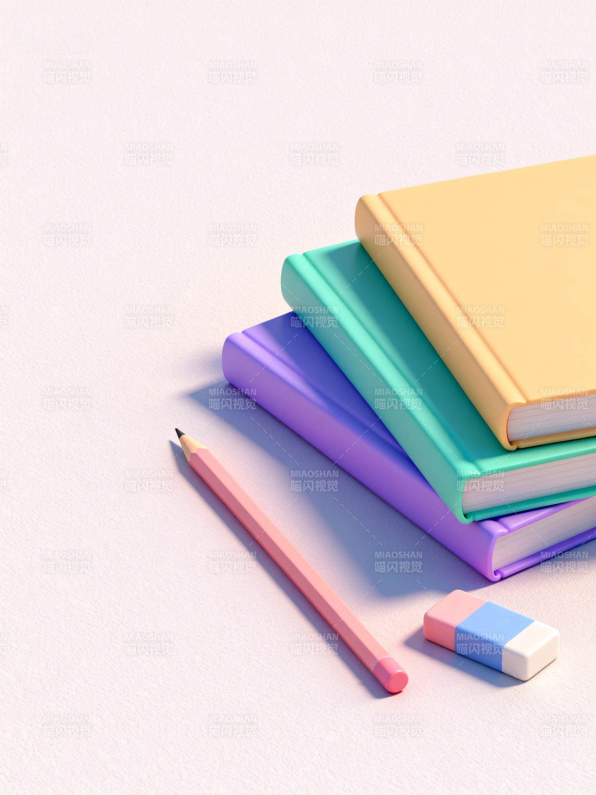 彩色文具静物图图片