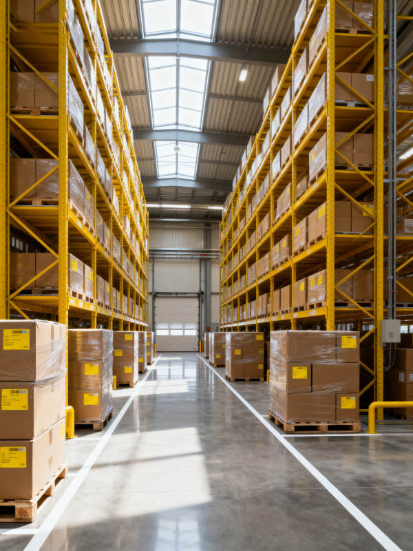 宽敞明亮的仓库内部图片