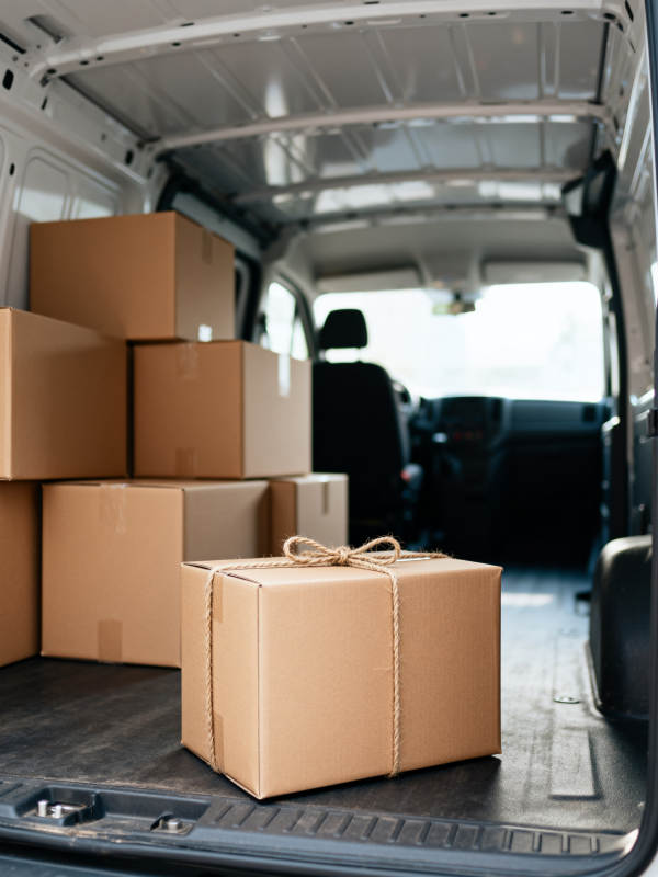 货车内装满纸箱图片