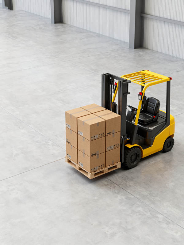 叉车搬运货物图片