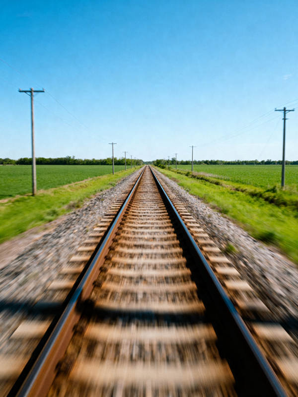 铁轨延伸向远方图片