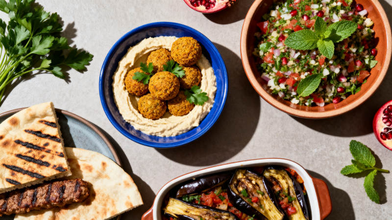 地中海美食拼盘图片