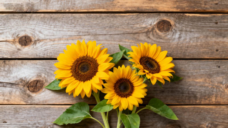 向日葵木板背景图片