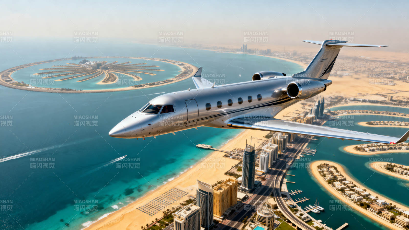迪拜上空的私人飞机图片
