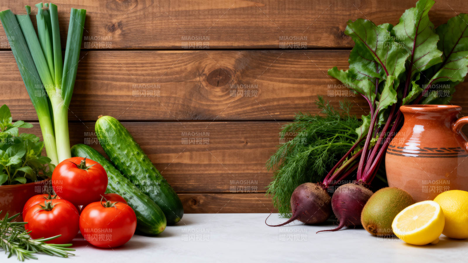 新鲜蔬菜水果拼盘图片