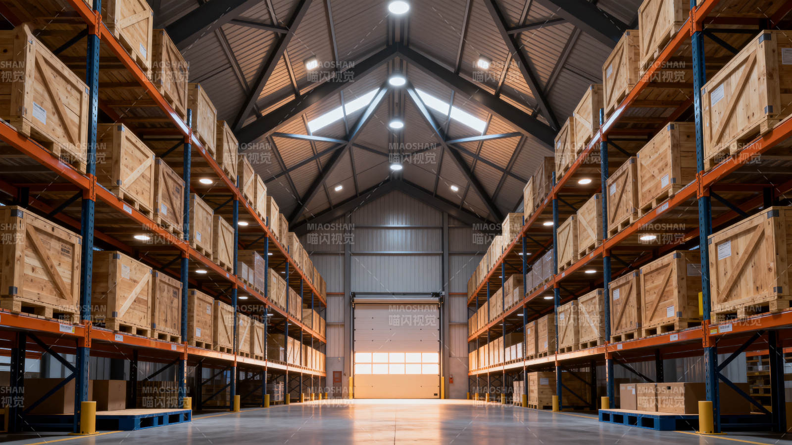 宽敞明亮的仓库内部图片