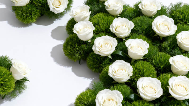 白玫瑰绿植花艺图片