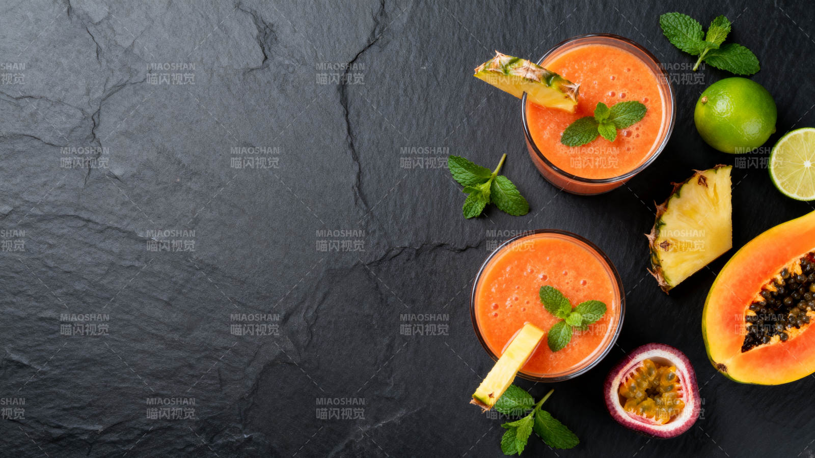 热带水果冰沙图片