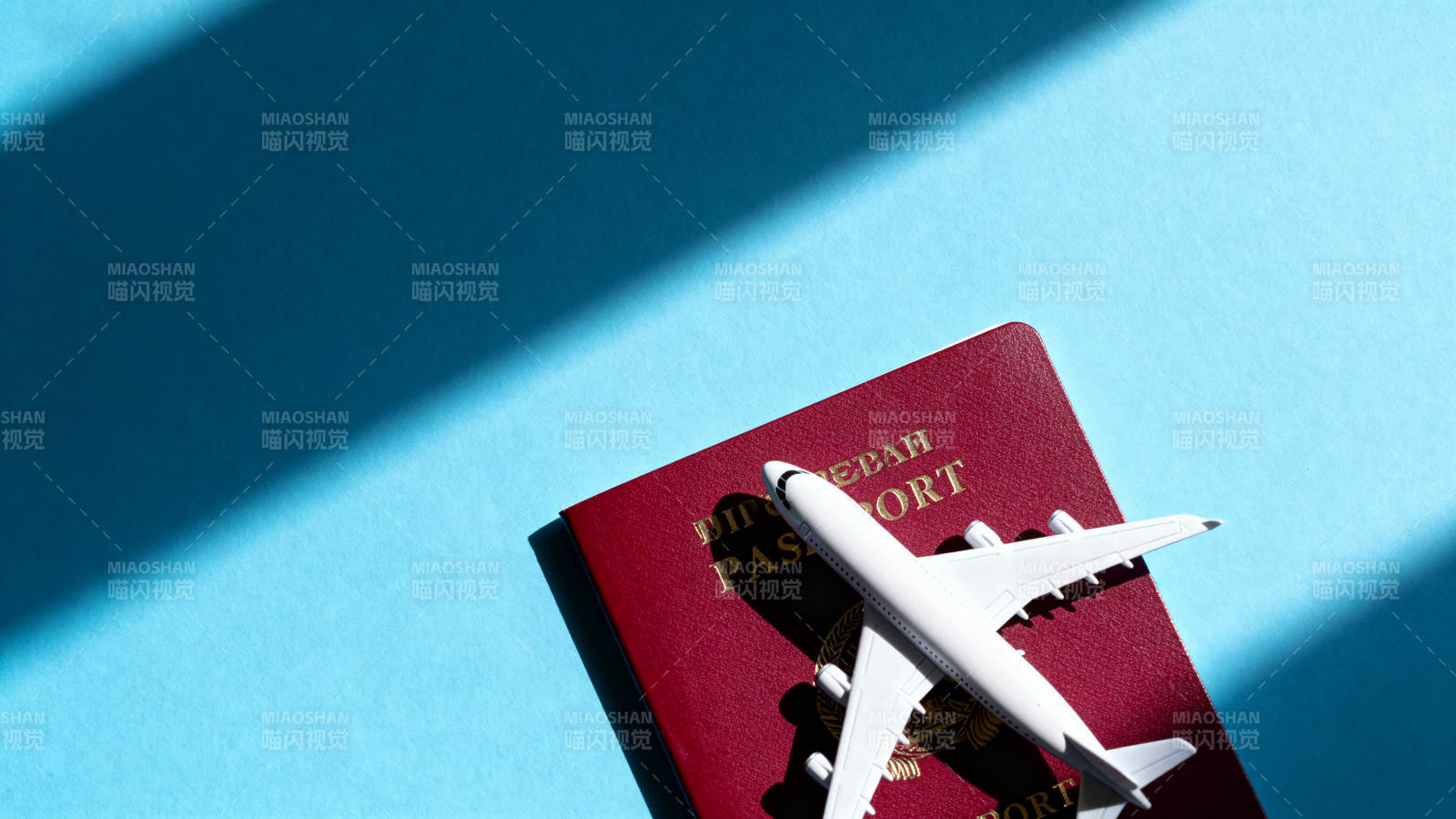 护照与飞机模型图片