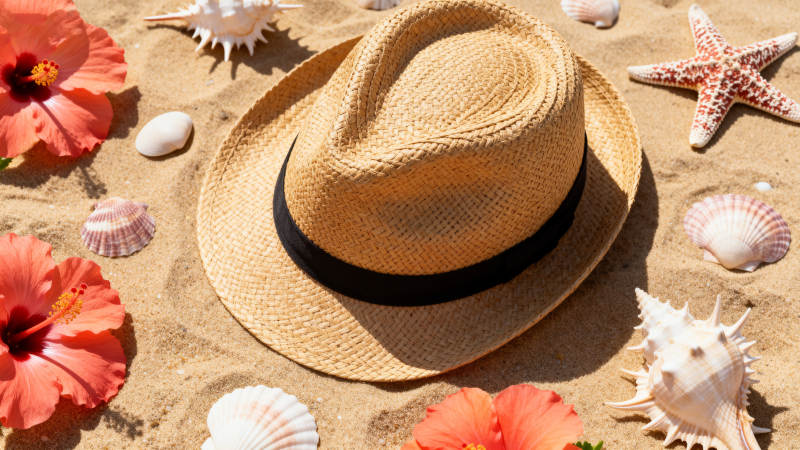 沙滩上的夏日风情图片