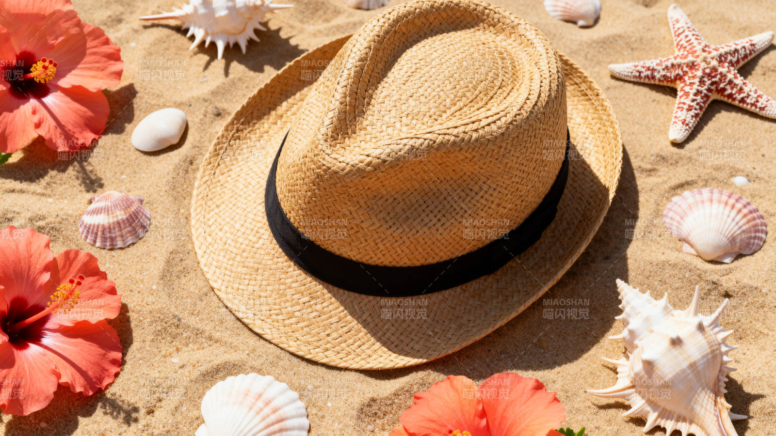 沙滩上的夏日风情图片