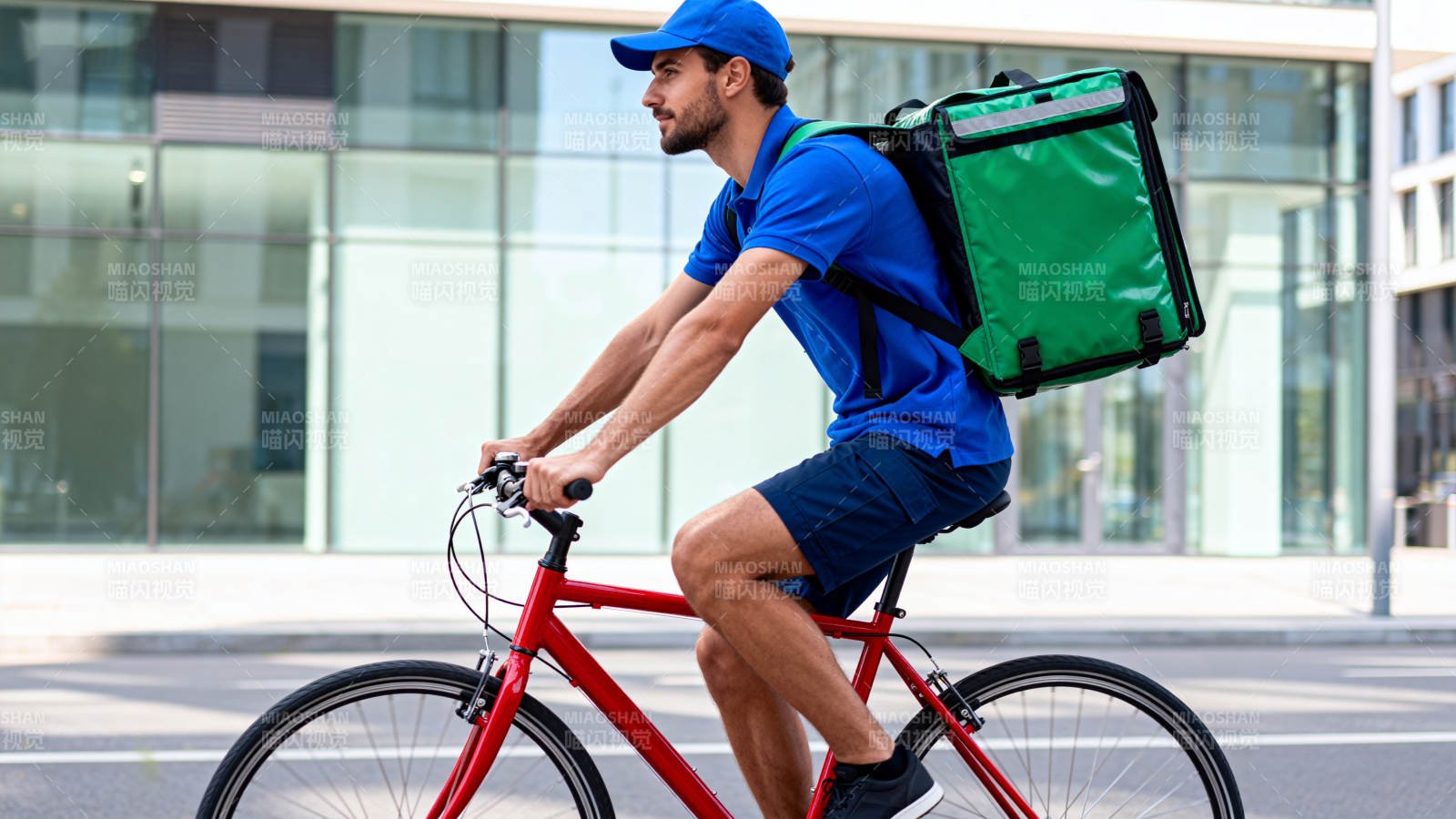 骑手送餐中图片
