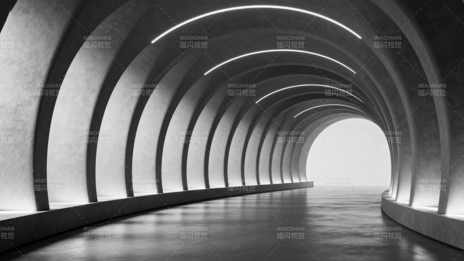 未来隧道光影图片