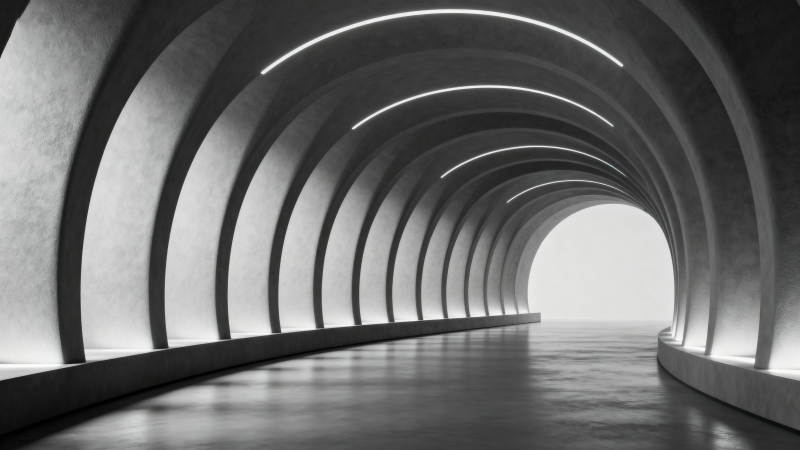 未来隧道光影图片