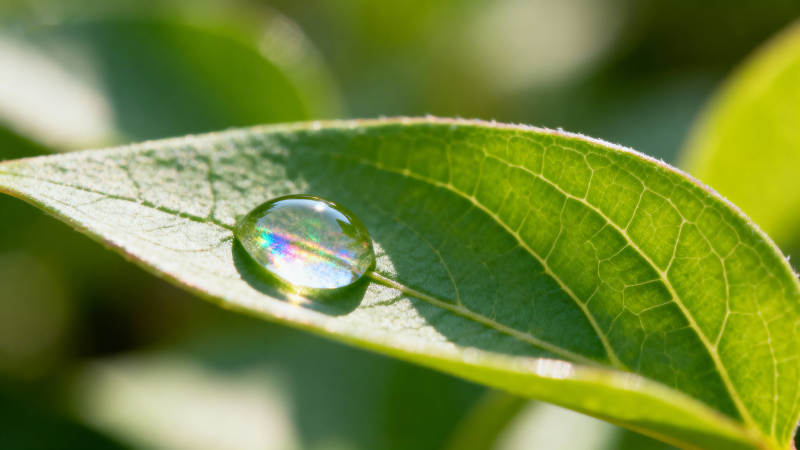 露珠映叶绿图片